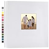 potricher Linen Hardcover Photo Album 4x6 600 Photos Large Capacity for Family Wedding Anniversary Baby Vacation (White, 600 Pockets)