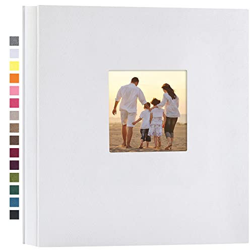 potricher Linen Hardcover Photo Album 4x6 600 Photos Large Capacity for Family Wedding Anniversary Baby Vacation (White, 600 Pockets)