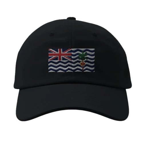 Casquette Drapeau du Territoire Britannique de l'océan Indien Noir en coton ajustable