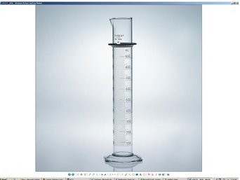 Corning 3026-100 Pyrex Class A Double Metric Scale Cylinder, Blue Enamel Marking, 100 mL