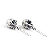 Czjewelry 925 Sterling Silver Teens Hummingbird Skull Stud Earring | Punk Earrings for Women Girls