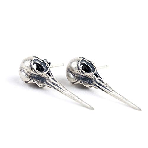 Czjewelry 925 Sterling Silver Teens Hummingbird Skull Stud Earring | Punk Earrings For Women Girls #TOP1