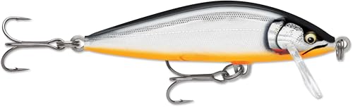 Rapala - Angelköder Countdown Elite - Angelzubehör aus Balsaholz - Süßwasser-Spinnköder - Sinkend - Lauftiefe: 0,9m - Größe: 5,5cm / 5g - Hergestellt in Estland - Gilded Silver Shad