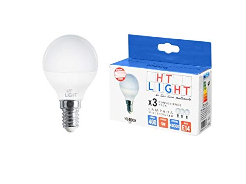 Conf. 3Pz Lampade Minisfera Led 230V 5W E14 4000K