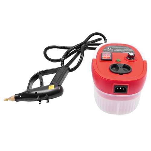 Pulitore a vapore multiuso da 2500 W, 220 V, con 6 marce, pulitore a vapore ad alta pressione, 3 bar, serbatoio dell'acqua da 1200 ml, pulitore a vapore multifunzione per casa e auto, rosso