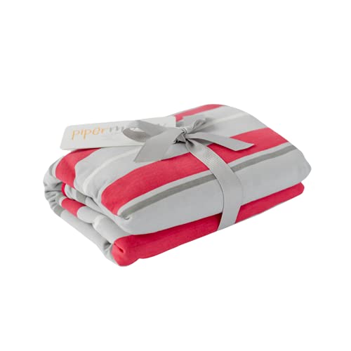 Soft Oversized Throw Blanket - Super Cozy Adult Size Large Swaddle Blankets For Bed, Sofa, Couch - Lightweight Jersey Knit Comfort Throws 57X72 Inch Long (Red Gray Tahoe) #TOP11