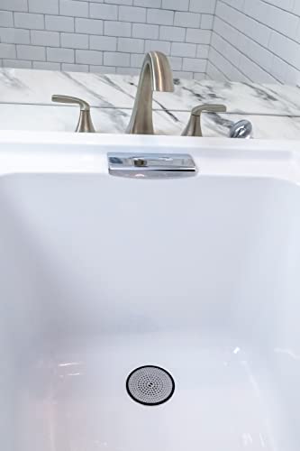 S&T INC. Shower Drain Hair Catcher for Bathroom, Hair Catcher Shower Drain Cover, Stainless Steel with Anti-Skid Silicone Ring, 4.5 Inch Diameter