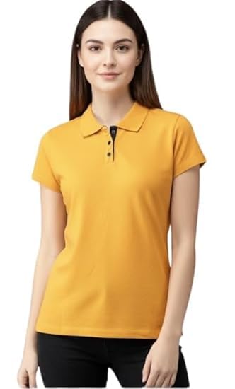 Women Cotton Polo T Shirt Regular Fit Half Sleeve Collar Neck Casual Top Summer Wear Ladies Polo T Shirt Breathable Fabric Office Polo Tee for Women Pack of 1-image-10