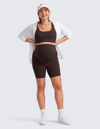 Image of CRZ YOGA Maternity Biker Shorts 6 inch | Butterluxe, Extremely Soft, Gentle Compression, Yoga, Super High Rise, U-shaped Belly, Pregnancy and Postpartum
