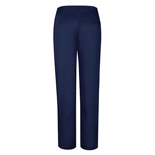 Image of Bienzoe Boys School Uniform Pants: Kids Adjustable Waist Flat Front Dress Trouser Suspender Pack