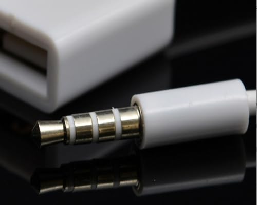 Cable adaptador Jack 3.5mm a USB 15 cm blanco miniatura 5
