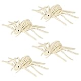 Spider Skeleton Halloween Decor Sculpture Scary Centrepiece Animal Skeleton Fish Bone for Indoor Outdoor Spooky Scene Garden Decoration (4)