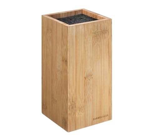 Foto von Zassenhaus Eco Bambus Messerblock ohne Messer, Holz, herausnehmbarer Borsteneinsatz, 12x23 cm, für 8-10 Messer, Universal Messerblock