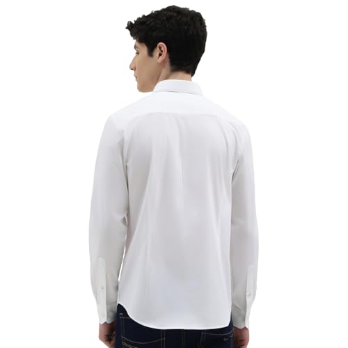 Image of United Colors of Benetton Slim Fit Spread Collar Solid Shirt - 26P5CB102PLNI901