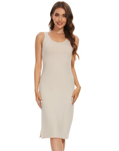 Image of MANCYFIT Full Slip for Women Under Dress Slip Sleeveless Tank Top Dress Wide Straps
