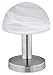 Trio-Leuchten 599000107 Lampe de table en Nickel Mat, Fonction "touch-me" (Interrupteur à 4 positions, 3 niveaux de luminosité), Verre Blanc Albâtre, Exclusif 1xE14 max. 40W, Hauteur 21 cm