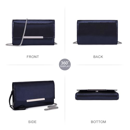 Image of AFKOMST Clutch Purses for Women Small Convertible Wristlet and Evening Bag | Vegan Leather, Fits 6.7-inch Phone /Passport, Versatile for Formal Events /Prom /Wedding /Cocktail /Night Out /Daily Use