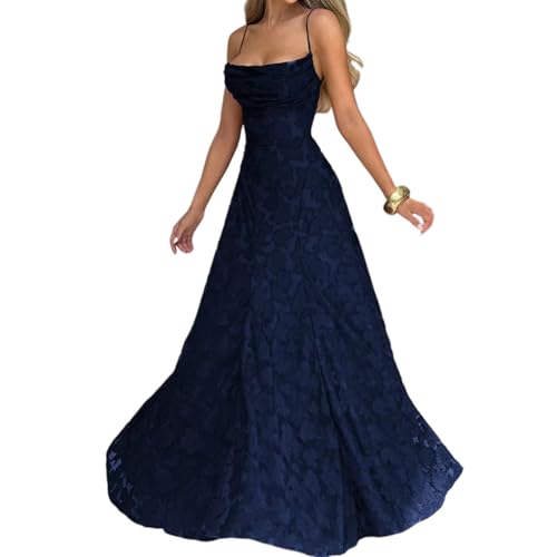 Robe de soirée col bénitier en dentelle et coupe longue fluide premium