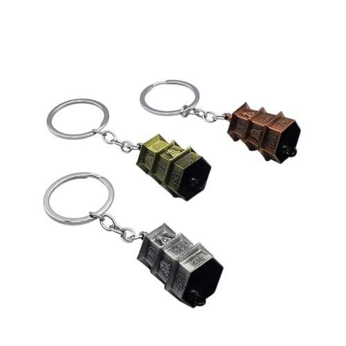 Image of Classic Antique Tibetan Temple Bell Shaped Keyring for Gift Gaurdian bell for Car Bike Bags Metal Key ring Key Chain Bag Charm Gift