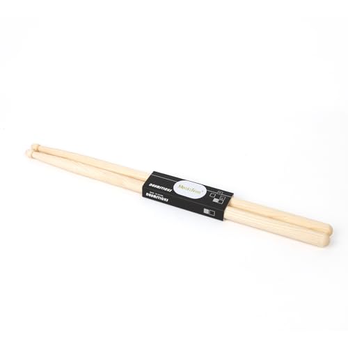 Musictree 2 Pares de Baquetas 5A de Arce - Duraderas y Responsivas para Bateristas Profesionales y Principiantes, Agarre Cómodo, 16 pulgadas de largo para Juego Versátil, Ideal para Jazz y Rock miniatura 6