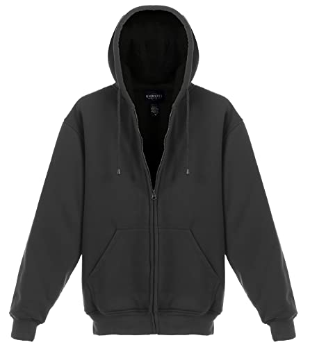 Image of Gioberti Men's Soft Heavyweight Sherpa Lined Fleece Hoodie Jacket