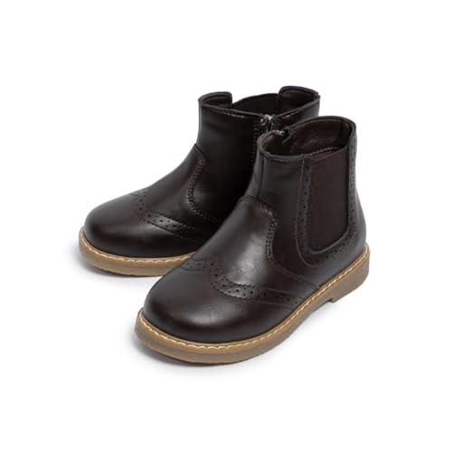 Sawimlgy Toddler Boys Girls Classic Hiking Boots PU Leather Outdoor Four Seasons Ankle Sneaker High Top Durable Rubber Sole Casual Shoes