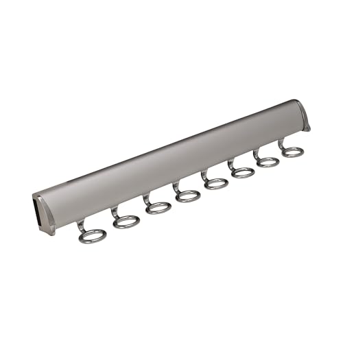 Brixwell QIJZ-004 Scarf Rack, 8 Hook with Full Extension Slide Matt Aluminum Finish