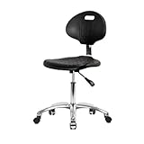 Thomas ECOM TPDHCH-CR-A0-RG Polyurethane Basic Industrial Desk Height Chair Without Arm and with Chrome Base, Glides