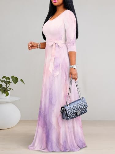 Image of Women's 3 /4 Sleeve Maxi Dress with Pockets