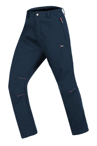 Zoofly Pantalon Esqui Niño Invierno Pantalon Termico Impermeable Niño Pantalon Térmica Niña Pantalon Nieve Niño Pantalón Softshell Azul Marino 134-140