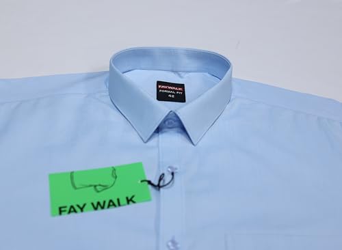 Image of Cotton Blend Formal Shirt for Men | Full Sleeve, Regular Fit, Button Down, Palin & Stylish Collared Neck | Breathable Lightweight Fabric for Office, College Meetings & Gathering