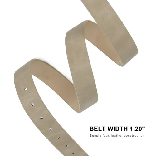 Image of Earnda Women Leather Belt for Jeans Dresses Fashion Buckle Waist Belts