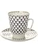 Lomonosov Russia Bone China Cup and Saucer May Cobalt Net 5.6 fl.oz/165 ml