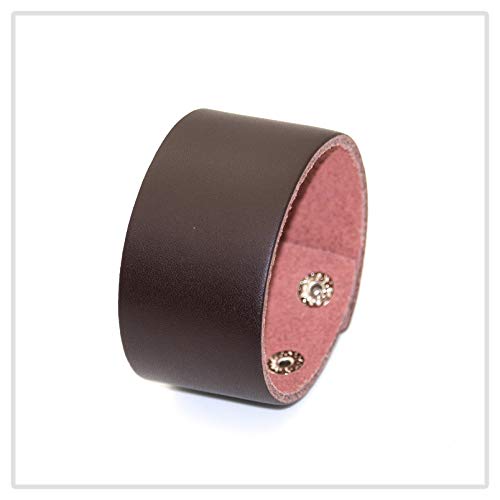 Mgutillart Punk Metal Buckle Wristband Wide Leather Cuff Bracelet(Brown) #TOP3