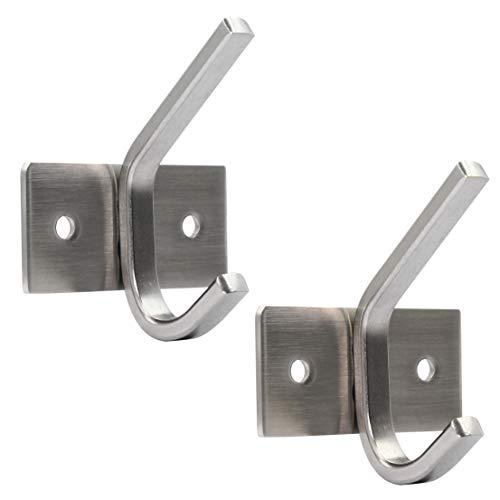 Robe Hook WEBI Heavy Duty Brushed Stainless Steel 304 Coat Hook Rail Towel Rack Great Home Storage Organization for Bedroom Bathroom Foyer Hallway 1 Hook in 2-Pack