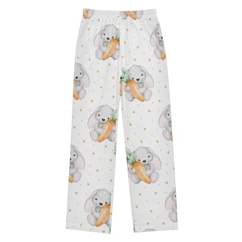 Rabbit Carrot Boys Pants Boys Athletic Pants Long Pant for Boywith Pockets Wide-Leg Size 6-14Y