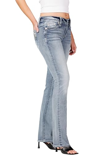 Miss Me Women's Seren Owl Mid-Rise Straight Jeans3