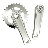 Guarnitura per bici per bambini a velocità singola, 28 denti, 114 mm, in lega di alluminio, con foro quadrato, per uso in bicicletta giovanile e vecchia scuola, forte e leggera