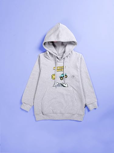 Image of KiddoPanti Unisex Solid Pullover Hooded Fleece Sweatshrit | Cotton Poly Fleece Fabric | Waist Length, Full Sleeve Hoodie | 2 Kangaroo Pockets | Winter Wear for Boys & Girls