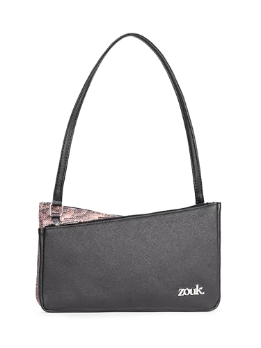 Image of ZOUK Kiya Small Shoulder Bag for Women - Dual-Sided Shoulder Bag with Criss-Cross Design| Handcrafted Purse with Dual Zipper Compartments & Water-Resistant Lining |