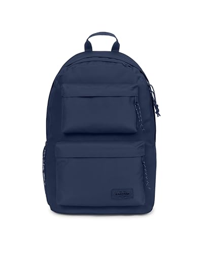 Image of EASTPAK Padded Double - 24L Squared Backpack with Dual Front Pockets, 13 inch Laptop Sleeve, Bottle Holder & Padded Straps, Nighttime Navy