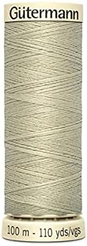 Gutermann Sew All Polyester Thread, Jeans Gold 0968, 100 m, 5.5 x 1.8 x 1.8 cm