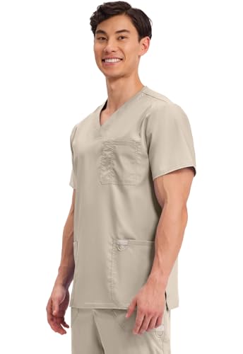 Image of Cherokee WW Revolution V-Neck Scrub Top for Men with 3 Pockets