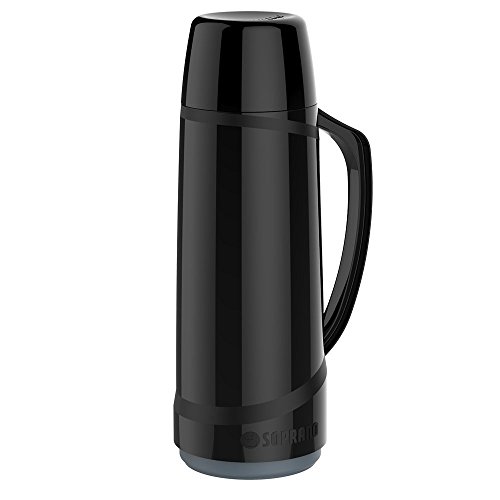 Garrafa Térmica Cristal 1L, Soprano, 0160, Preto, Médio
