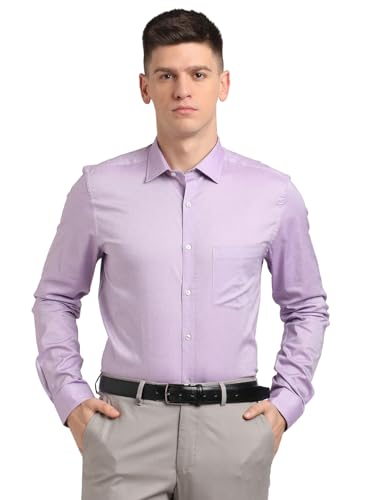Image of Turtle Men 100% Cotton Slim Fit Lemon Solid Formal Shirt