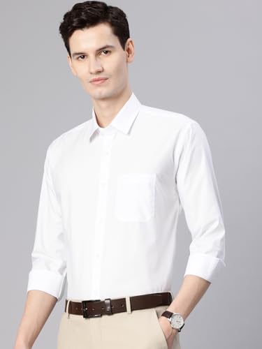 Image of Majestic Man Men's Solid Cotton Blend Wrinkle-Resistant Slim Fit Easy-Iron Formal & Office Wear