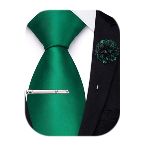 Image of Hi-Tie Men's Extra Long Solid Satin Tie Set 63 Inch /70 Inch Formal Necktie