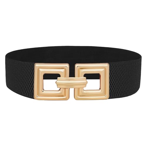 Kaslaider Ceinture élastique Large pour Femmes, Ceintures de Taille élastiques Noires, Ceintures Larges et Extensibles pour Femme, Ceinture Extensible à...