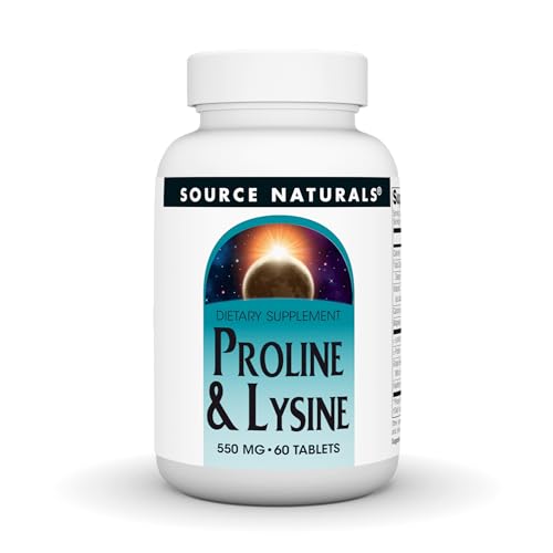 Source Naturals L-Proline & L-Lysine 550mg - 60 Tablets