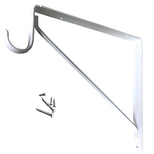 Welded Heavy Duty Closet Rod Shelf Support Bracket White